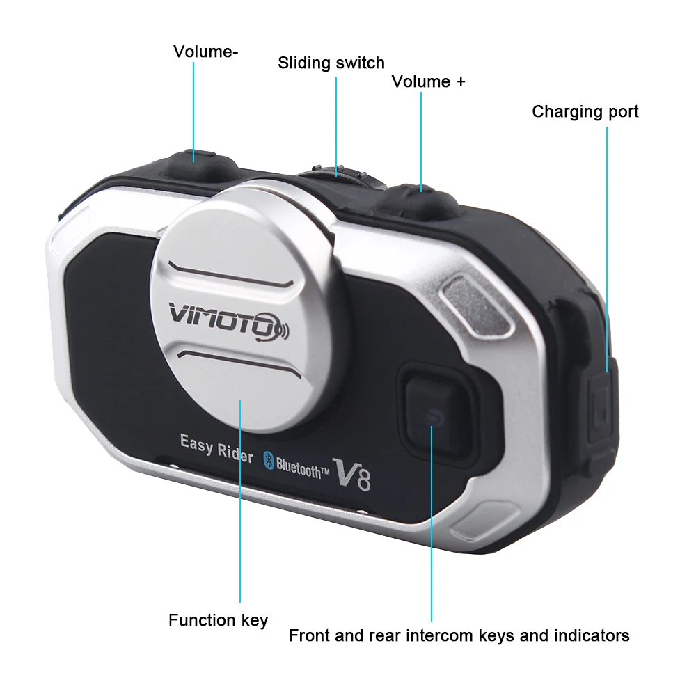 Vimoto V8 мотоциклетный шлем Интерком bluetooth гарнитура мотоцикл BT переговорные