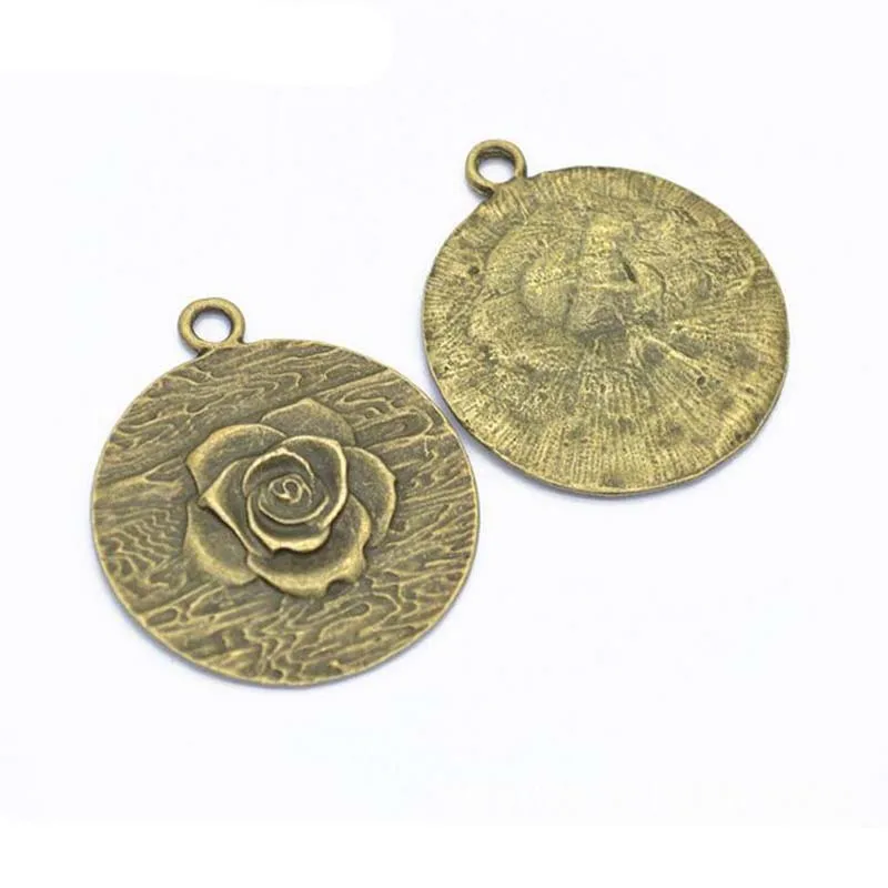 15pcs/lot 43x37mm Antique Bronze/Antique Silver Plated Rose Alloy Charm Pendant Fit DIY Jewelry Findings | Украшения и аксессуары