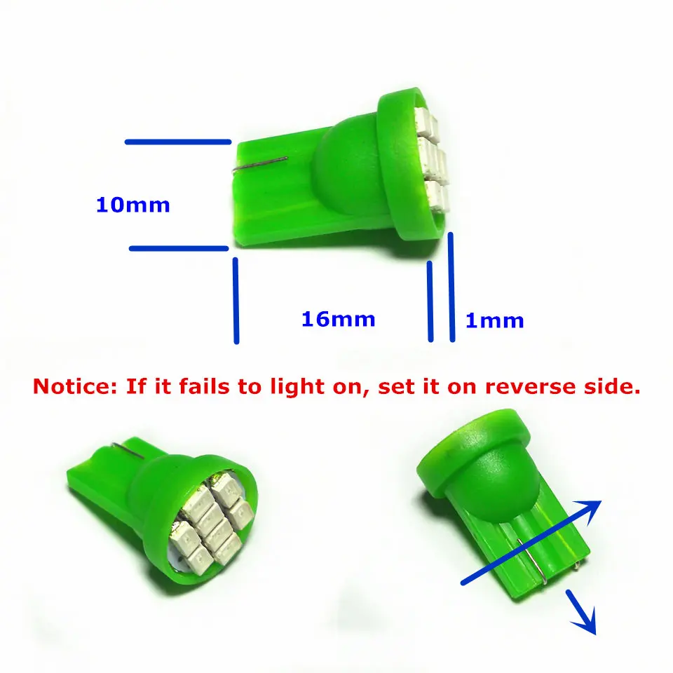 Автомобильная светодиодная лампа T10(8*1206 SMD) W5W W2.1X9.5d 12 В|12v car led lamp|led green 12vreading light for |