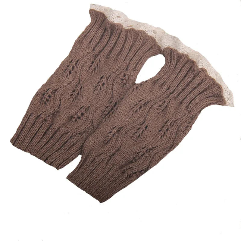 Новые модные женские вязаные крючком кружева отделка верхние манжеты лайнер