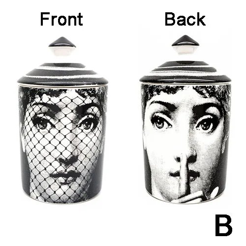 Двухсторонний подсвечник Fornasetti, канделябр, украшение для дома, изысканный керамический кувшин, чашка, цветочные горшки - Цвет: B