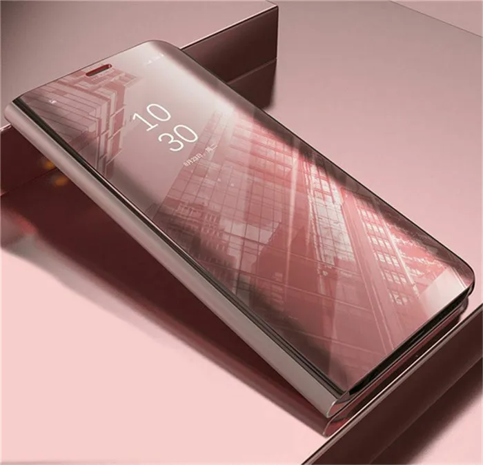 Rose gold Высококачественный защитный чехол для OPPO F5 F7 F9 F11 Pro Smart зеркало Флип кожаный чехол для A3S A5 A5S A7 AX5 A71 A83 A11X A9 Рено Z Realme 3 5 C2 K3 A1K - Цвет: Rose gold
