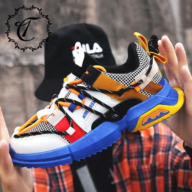 CatriCa Hot Sale Designer High Quality Tennis Men Shoes Fashion Trainers Chunky Male Sneakers 2019 Black Blue Gray khaki L-1916 | Обувь