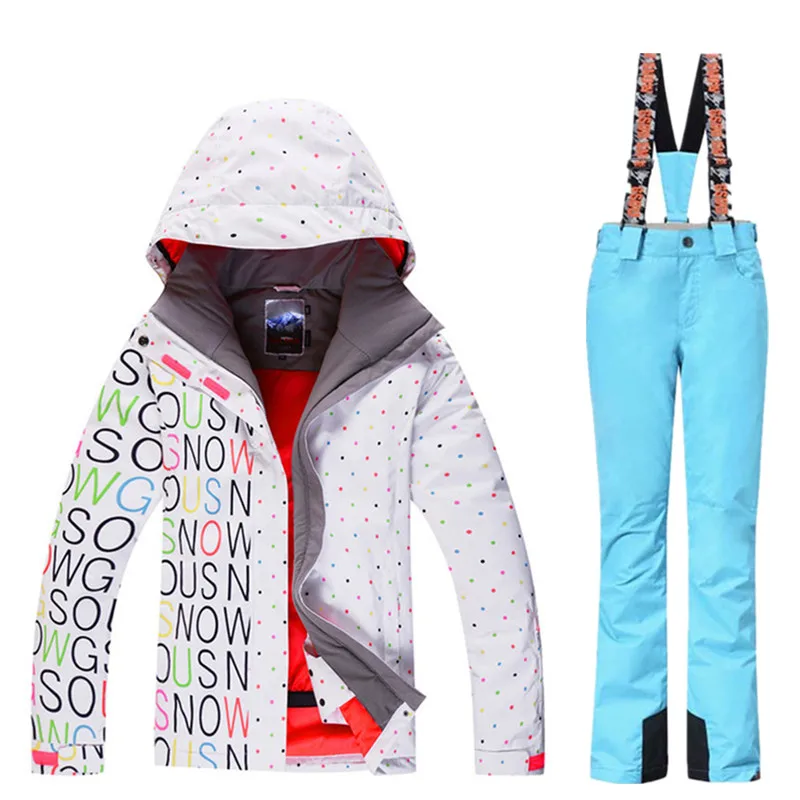 GSOU SNOW Brand водостойкий лыжный костюм женский Лыжная куртка брюки зимний горный