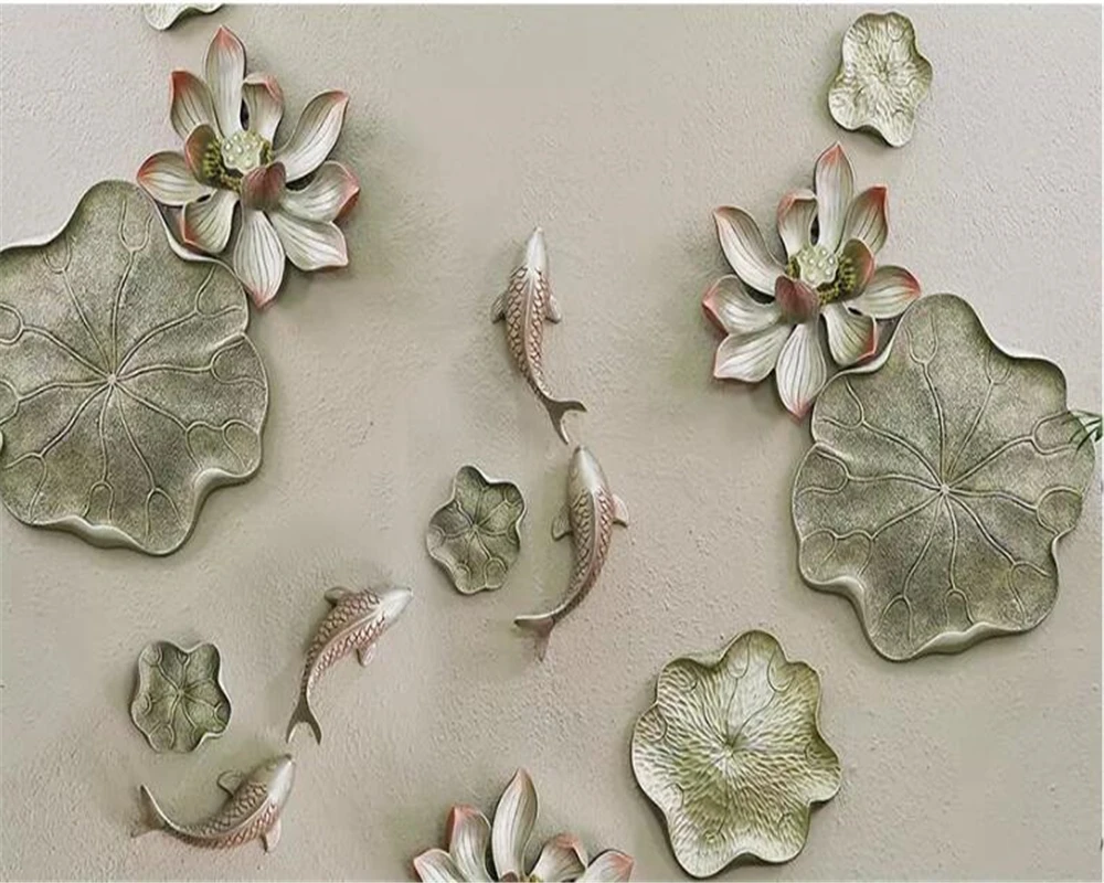 Wellyu пользовательские обои 3d фотообои Новые Китайский стиль Ning Yu Карп Лотос