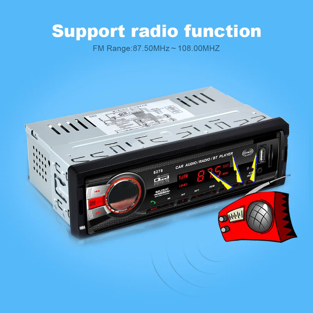 Плеер/USB/SD/AUX MP3 FM стерео Bluetooth Радио громкой связи Автомагнитола радио Кассетный