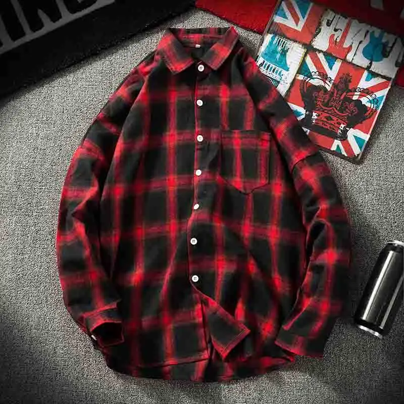 Новая Осенняя Модная брендовая мужская одежда приталенная Мужская рубашка с