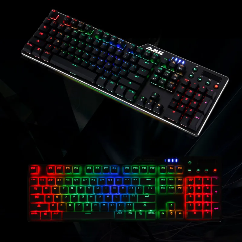 Механическая игровая клавиатура RGB с подсветкой проводная из сплава 104 клавиш