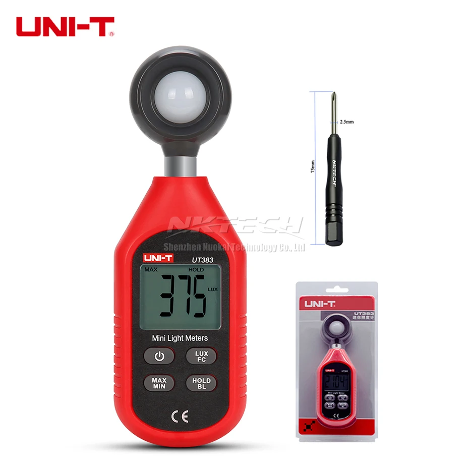 UT383 Luxmeter UNI-T UT333 UT353 UT363 UT383 Мини Измеритель температуры и влажности цифровой звуковой шум Анемометр люкс светильник Люксметр гигрометр - Цвет: UT383 Luxmeter
