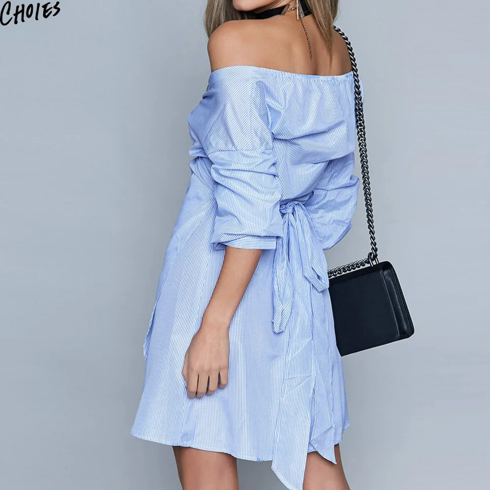 Синий Полосатый V Средства ухода за кожей Шеи Обёрточная бумага спереди с