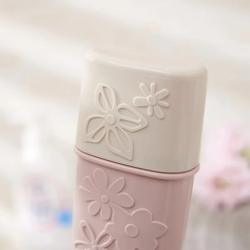

Portable Flower Carved Toothbrush Holder Case Travel Toothbrush Cup Wash Toothpaste Holder Storage Case Travel Accessories