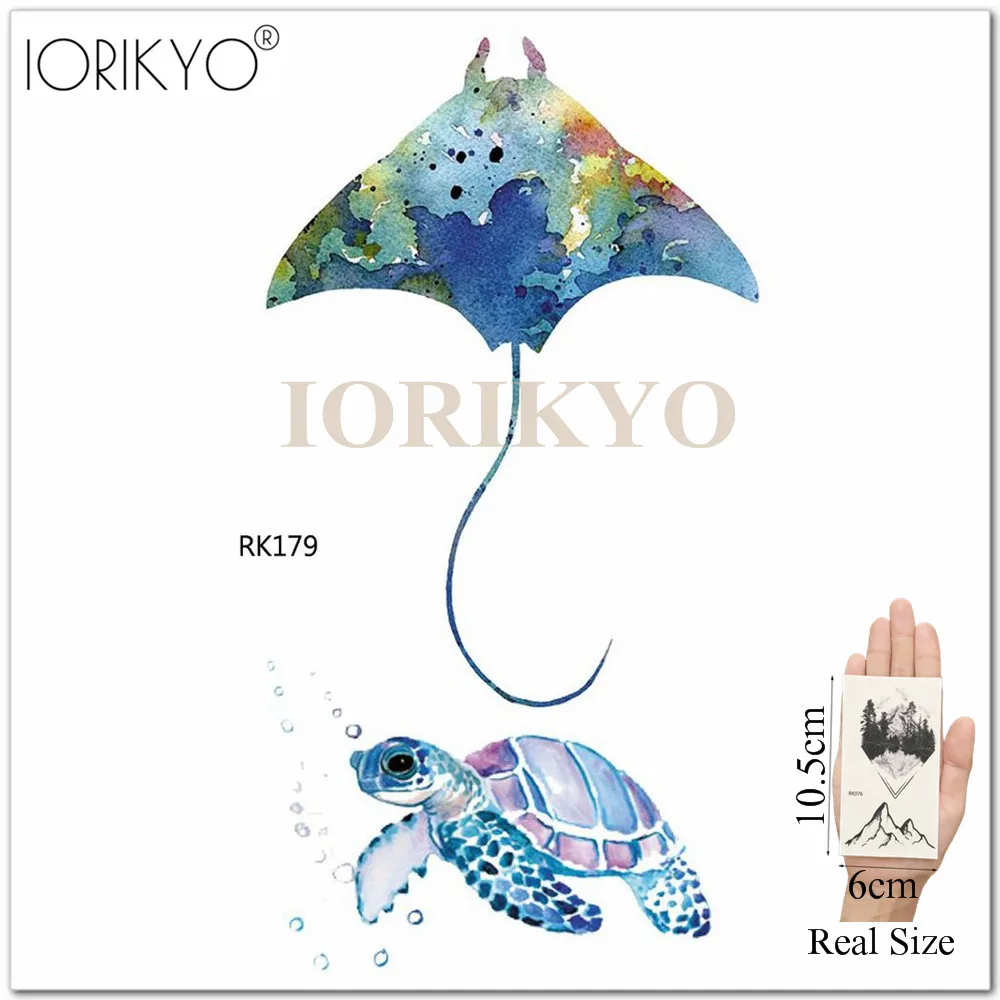 Милые Мультяшные Временные татуировки IORIKYO детские тонкие с цветами на руку