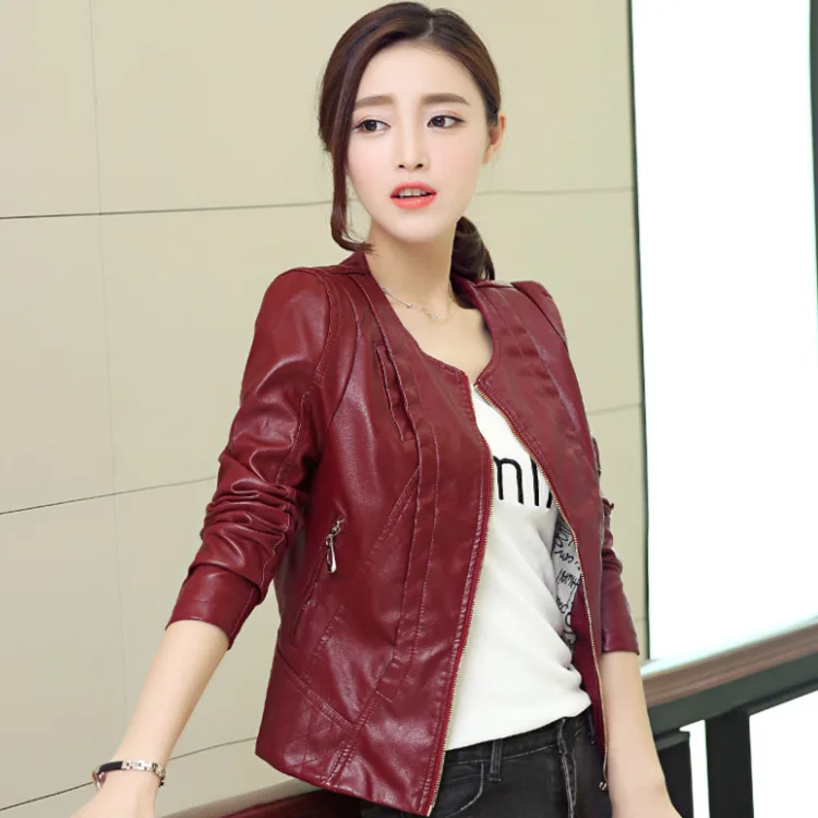 Женские Мотоциклетные Куртки и блейзеры облегающие куртки из искусственной кожи
