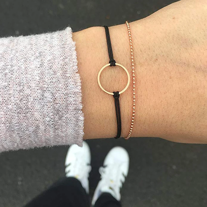 Модный повседневный браслет OL круглые шарики цепочка 2 шт./компл. Новое