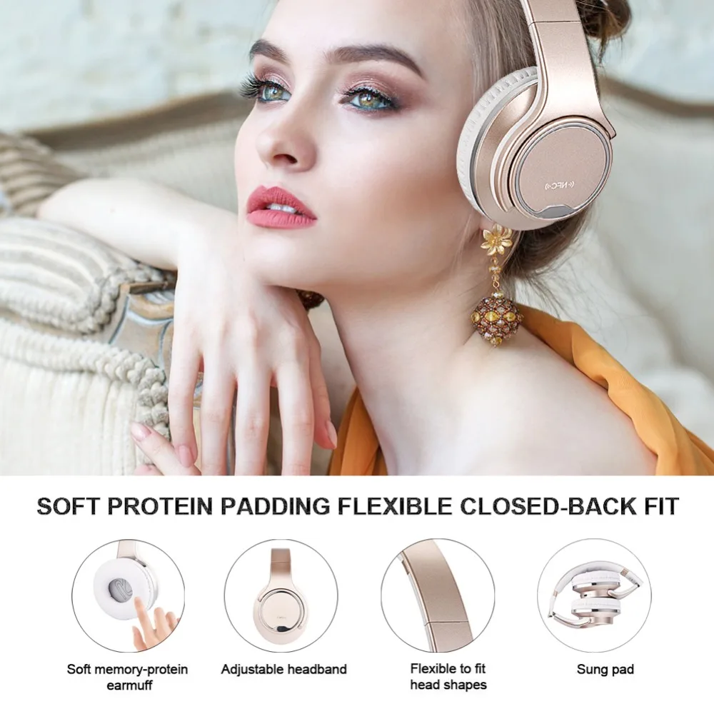 Складные NFC Bluetooth наушники Динамик 2 в 1 шумоподавление Беспроводная гарнитура