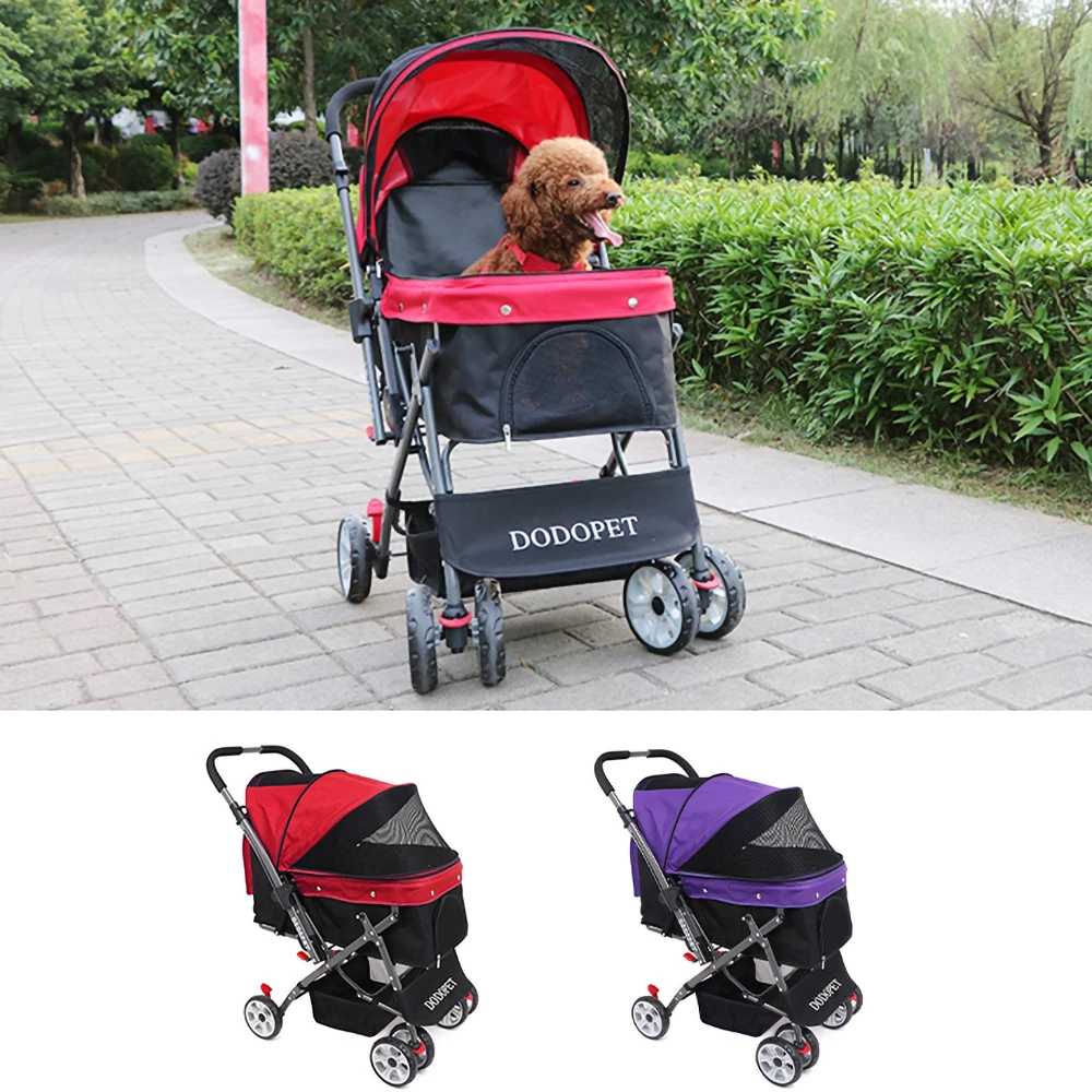 DODOPET, прогулочная коляска для собак, кошек и собак, ткань Оксфорд, четыре колеса, коляска для животных, для путешествий, шоппинга