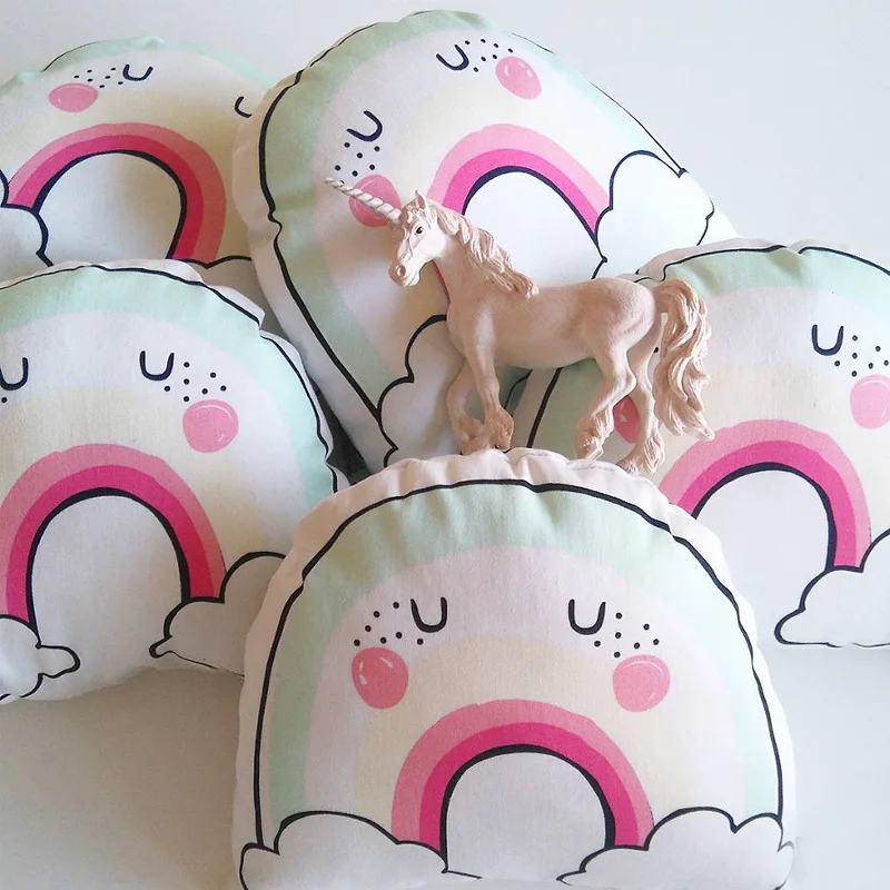 New INS 32cm / 45cm Cartoon Horse Unicorn Plsuh Toy Doll Cute Pony Rainbow Pillow Soft Stuffed Animals Dolls For Kids Girls Gift | Игрушки и
