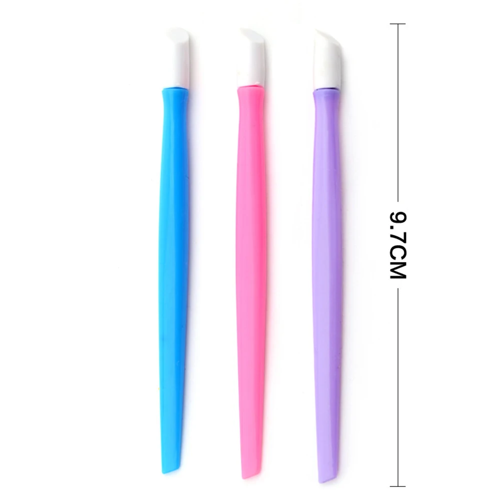 3 шт Портативные пластиковые инструменты для ногтей толкатели кутикулы красоты