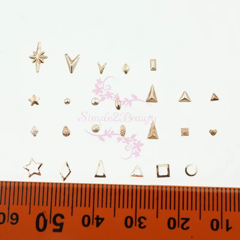 100 шт./лот заклепки гвоздики в стиле панк цвета розового золота металлические 3D