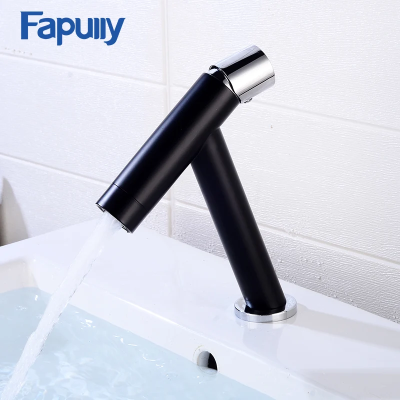 Fapully смеситель для раковины латунный кран черный хромированный Золотой Модный