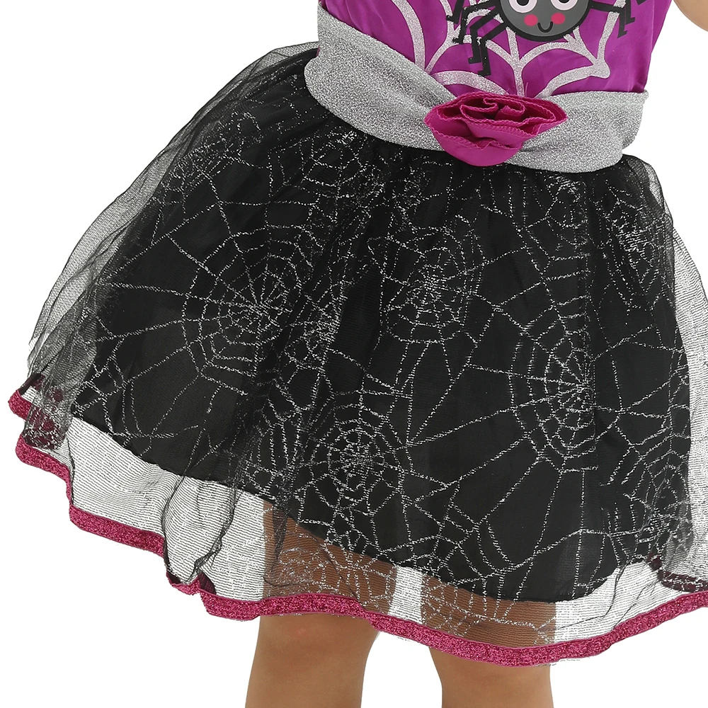 

Eraspooky Carnival Party Dress Girls Cartoon Purple Spider Web Halloween Costume for Kids Lace Tutu Dresses Toddler Fancy Dress