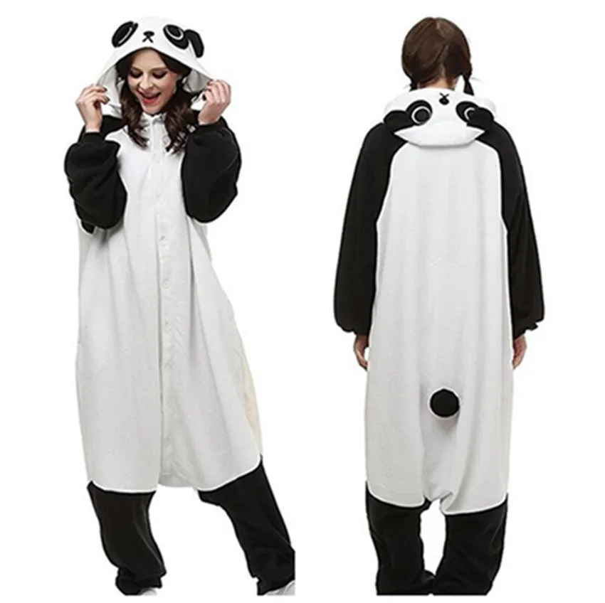 Кигуруми панда кигуруми пижамы Пижама Onesie флисовая костюм унисекс пара пижамные