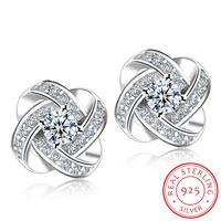925 sterling silver earrings for women sterling silver jewelry zirconia eternal heart twist earrings oorbellen s e430