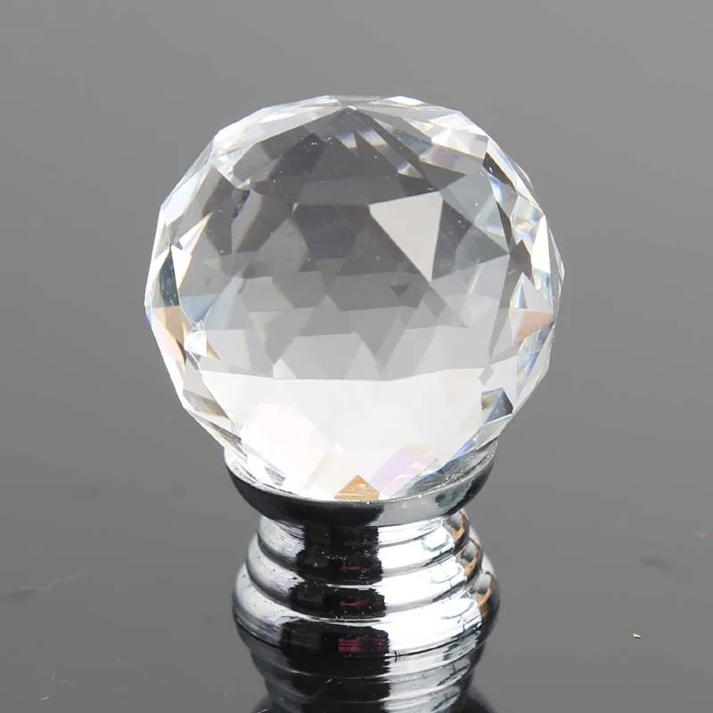 Стеклянные Хрустальные Ручки Серебряная ручка для шкафа с выдвижными ящиками