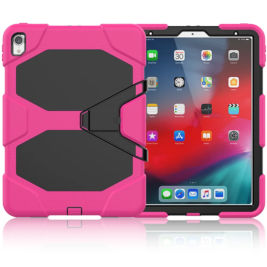 Для iPad Pro 11, чехол Funda, модель A80, для детей, кожа, военный, сверхпрочный, силиконовый+ PC, прочный Чехол-подставка для нового iPad Pro, 11 дюймов