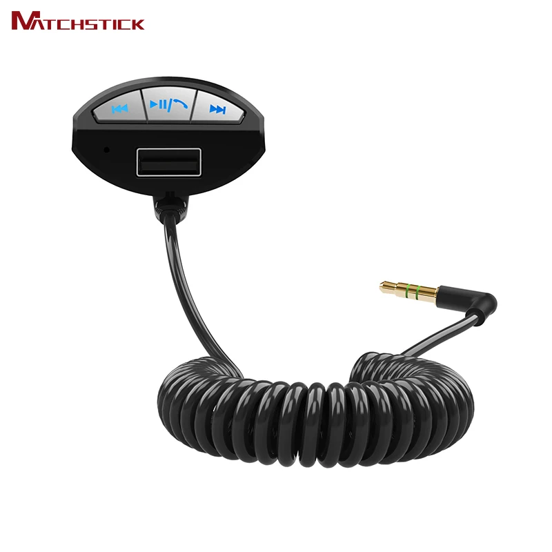Автомобильный Bluetooth 3 0 Hands-free комплект + 2.1A автомобиль-зарядное устройство 5 мм AUX