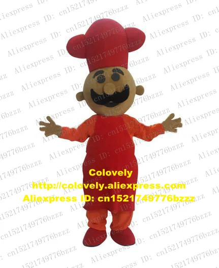 Pizza Cook Chef Kitchener Baker Mascot Costume Adult Cartoon Character Outfit Suit Grand Bodog Casino Recreation Ground zz7230 |