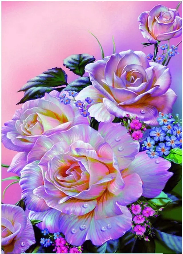 

Diy Purple Resin Flowers Square/round Drill Full Rhinestone Diamond Painting Picture By Numbers Cross Stitch Mosaic Sale