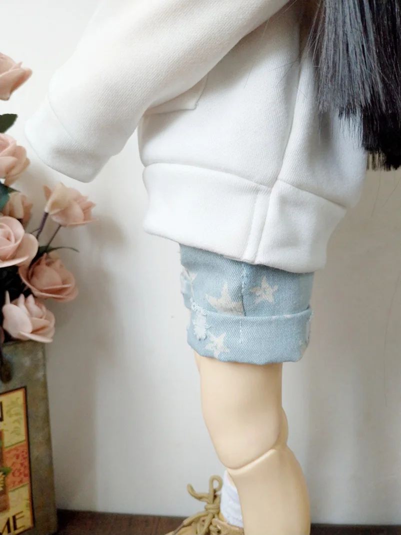 1/6, 1/4, 1/3, BJD, SD Одежда для куклы, толстовка с капюшоном, джинсовые шорты для кукол, аксессуары, повседневная одежда, модная одежда, наряды