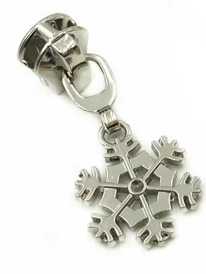 B style silver 5# пулер для металлической застежки-молнии Одежда Автоматическая блокировка сумки для одежды DIY Украшение на молнии Снежинка молния слайдер кулон аксессуары P073 - Цвет: B style silver