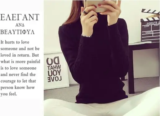 Women Thick Sweater 2018 Autumn New Turtleneck Warm Pullover Female Outwear Slim Fit Long Sleeve FR1108 | Женская одежда