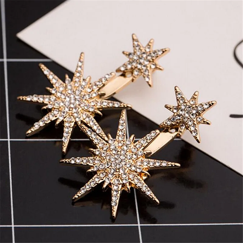 Женские серьги гвоздики с кристаллами двусторонние Серьги Для Пирсинга Ушей со