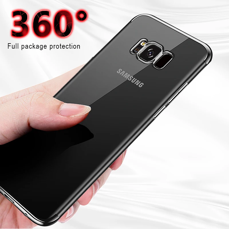 Прозрачный чехол HUKU с покрытием для телефона Samsung Galaxy S10 S9 S8 Plus мягкий силиконовый