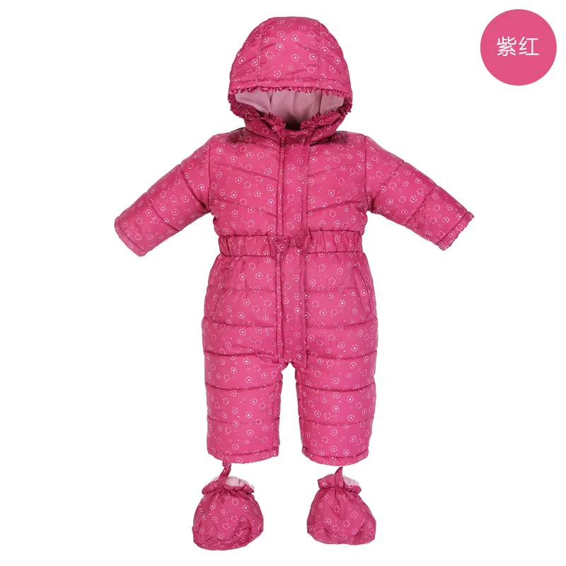 

Thicker Winter Baby Snowsuit Warm Outdoor Long Sleeve Hooded Roupa Termica Inverno Fashion 3-18 M Gray Purple Girls Bebek Giyim