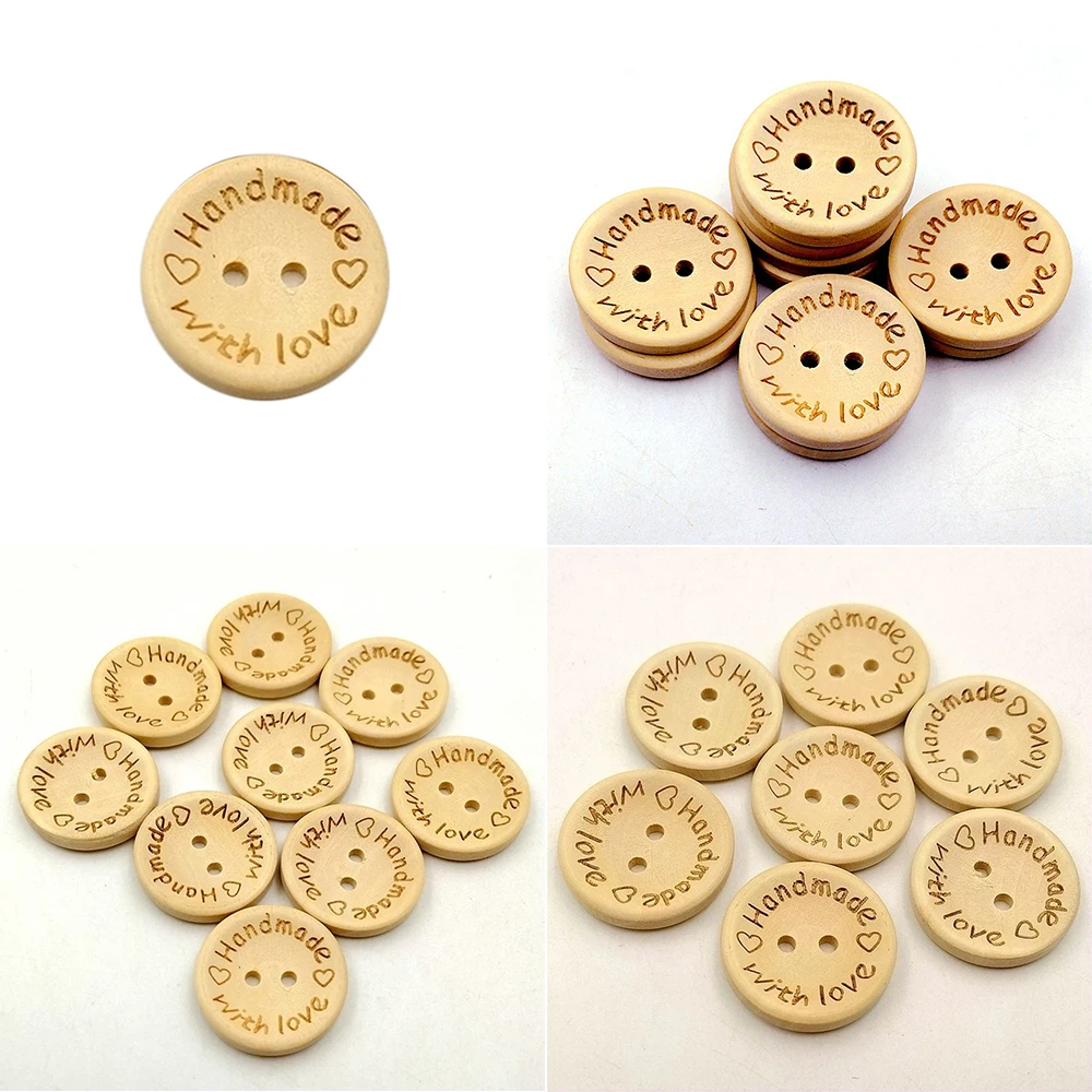 100 шт./упак. лазерная гравировка &quotлюбовь&quot ручной работы Швейные деревянная