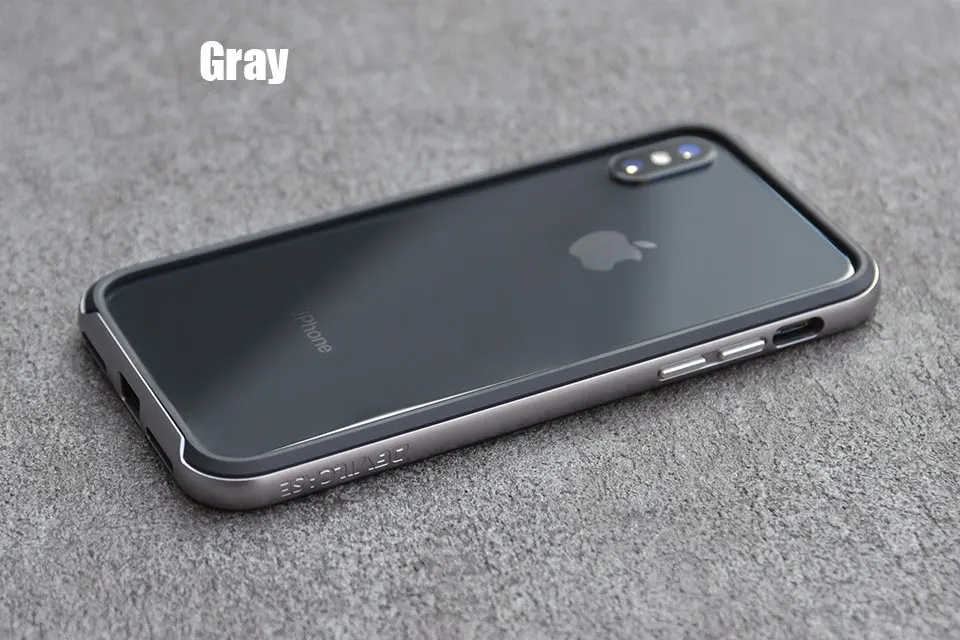 Серый DEVILCASE для iPhone X 10 XS нулевой защитный бампер рамка Корпус гибридный Цвет телефон гаджеты - Цвет: Серый