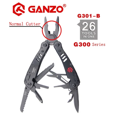 Нож многофункциональный Ganzo G302B, плоскогубцы, для повседневного использования, инструменты Ganzo, складные плоскогубцы, многофункциональные плоскогубцы для рыбалки, 26 в 1, многофункциональный вольфрамовый резак