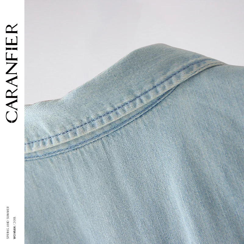 CARANFIER женские Мини Drees летние с отложным воротником патч военный армейский