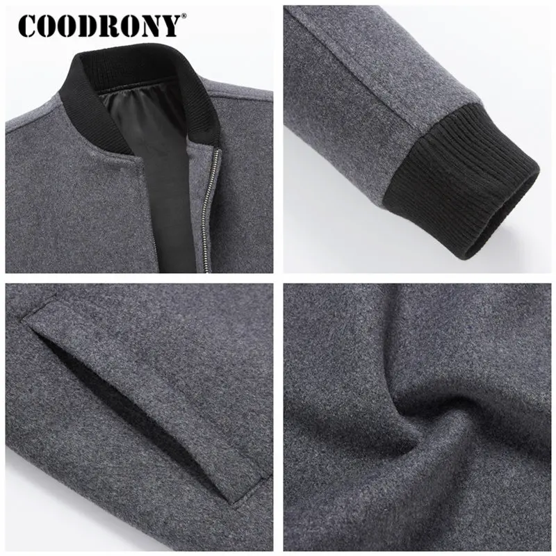 COODRONY Мужское пальто зимнее толстое теплое шерстяное мужская одежда 2018
