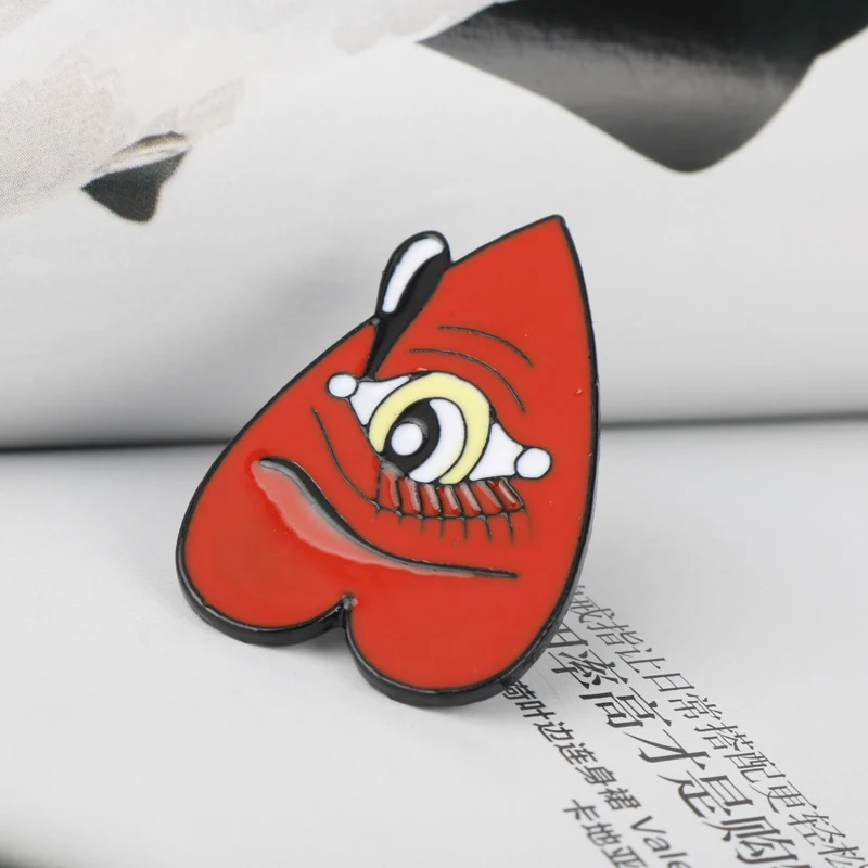 Эмалированные булавки с красным сердцем и слезой глаз грустная брошь значок