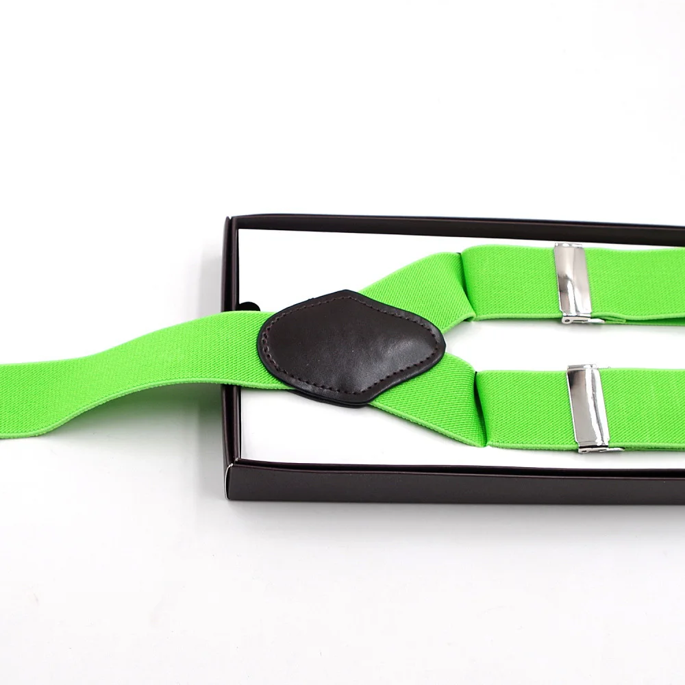 Bright Color Fashion Men's suspenders Wedding Groomsmen 4 Clips braces Elastic Y-Back Adjustable Suspenders | Аксессуары для