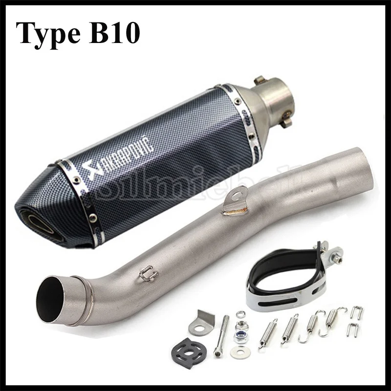 Type B10 Akrapovic выхлопная труба мотоцикла для Kawasaki Z800 выхлопная 2013- без шнуровки выхлопная труба мото Глушитель со средней соединительной трубой - Цвет: Type B10