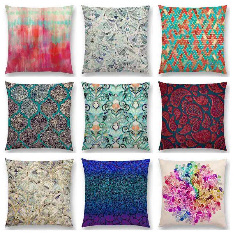 Экзотическое искусство Красочные цветы Красивые цветочные каракули Геометрия