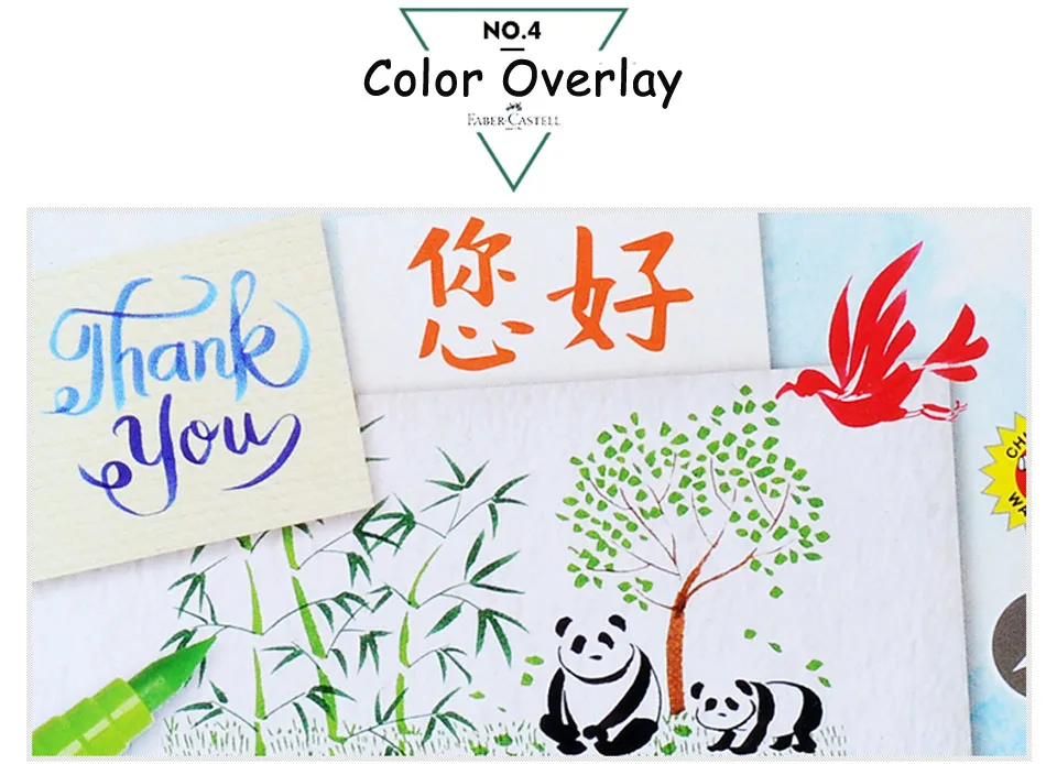 Faber Castell Акварельные Aquarell каллиграфии маркеры щеток с мягким наконечником рисовать графический маркер на Цветной ручка для рисования манги 12 Цветов