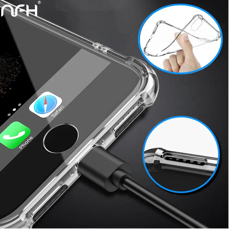 Мягкий противоударный ультра тонкий прозрачный силиконовый чехол для Apple iPhone XS MAX XR TPU чехол 6 S 7 8 Plus корпус на 5 5S SE защита