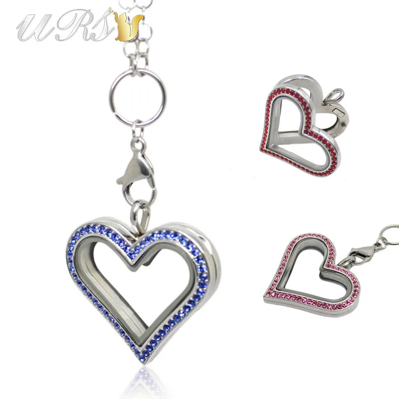 35 мм большое сердце Магнитная застежка Красочные чешские кристаллы 316L